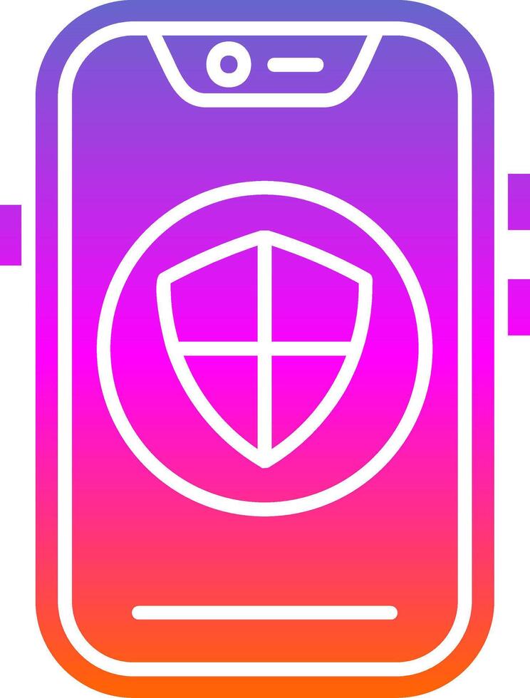 Shield Glyph Gradient Icon vector