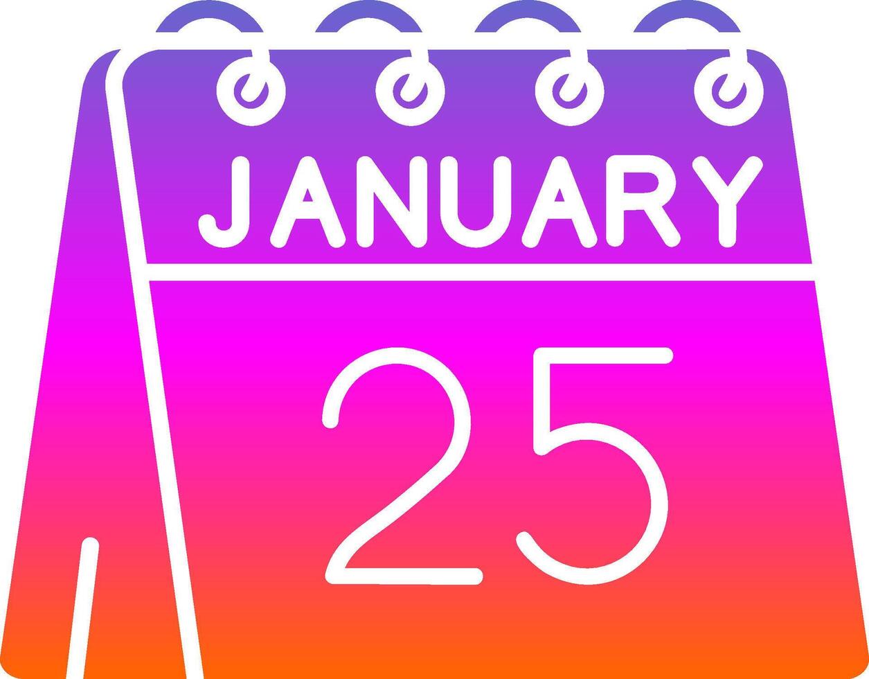 25th of January Glyph Gradient Icon vector