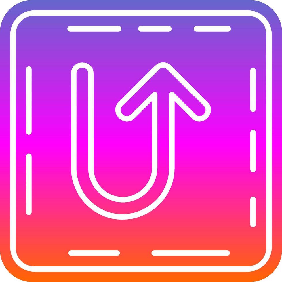 U turn Glyph Gradient Icon vector