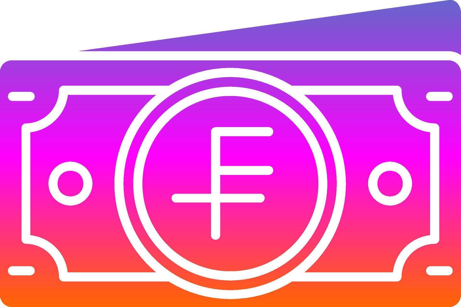 Swiss franc Glyph Gradient Icon vector