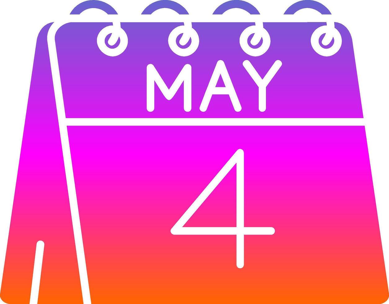 4th of May Glyph Gradient Icon vector