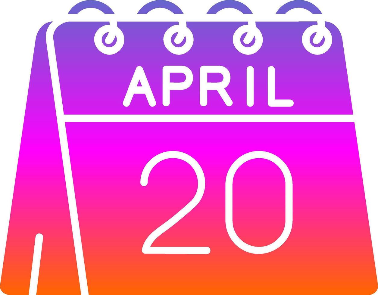 20th of April Glyph Gradient Icon vector