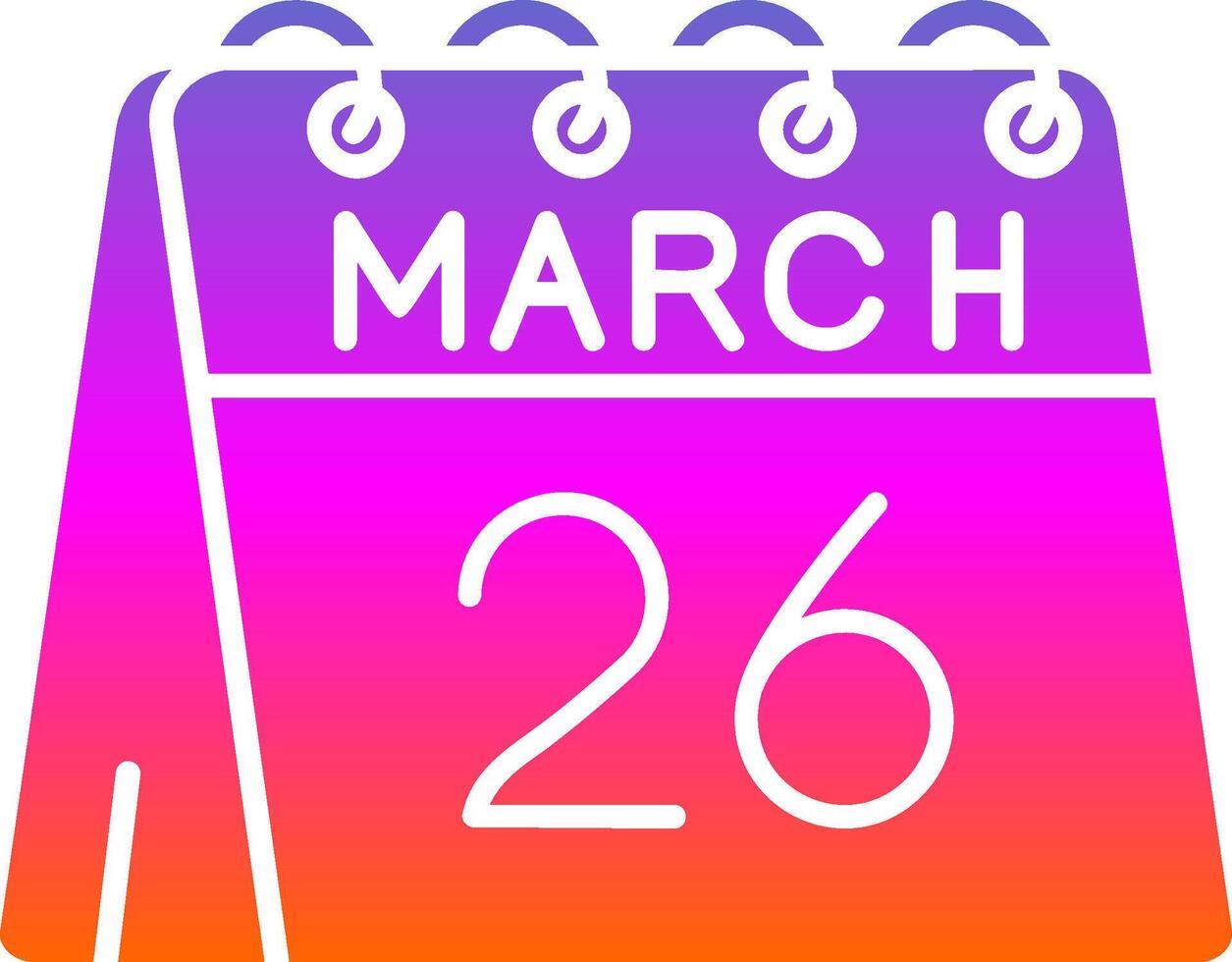 26th of March Glyph Gradient Icon vector