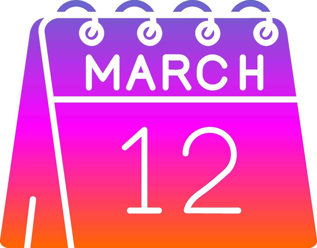 12th of March Glyph Gradient Icon vector