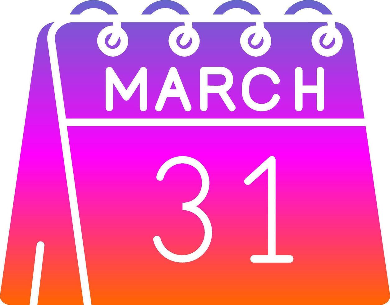 31st of March Glyph Gradient Icon vector