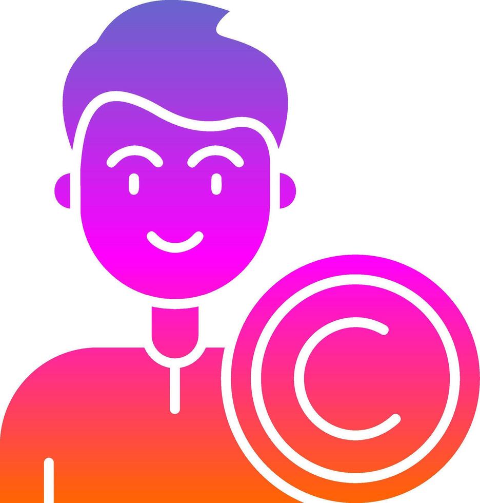 Copyright Glyph Gradient Icon vector