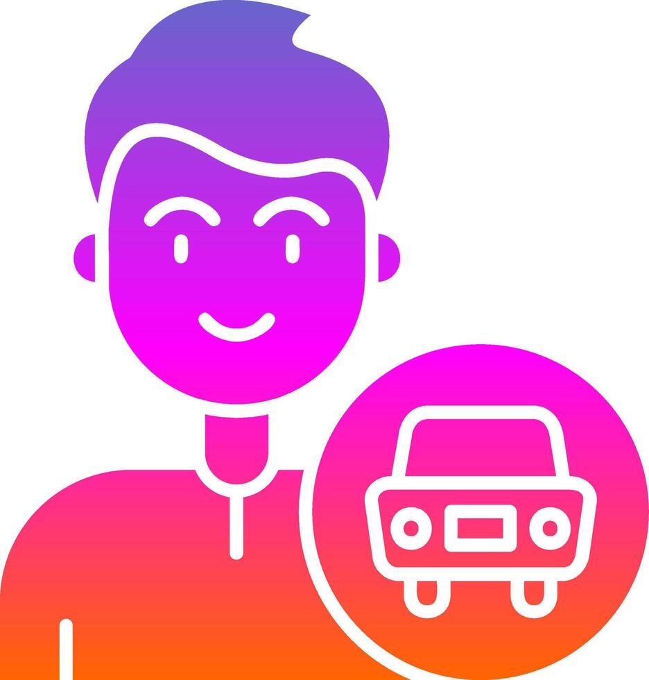 Car Glyph Gradient Icon vector