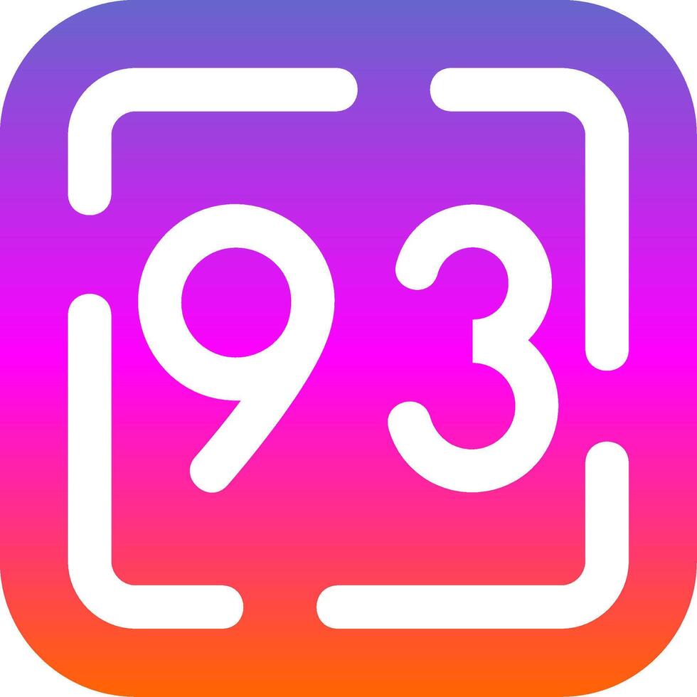 Ninety Three Glyph Gradient Icon vector