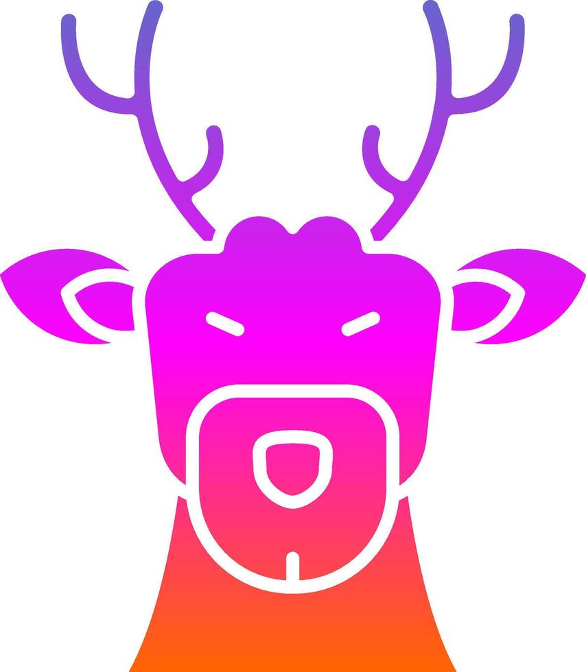 Deer Glyph Gradient Icon vector