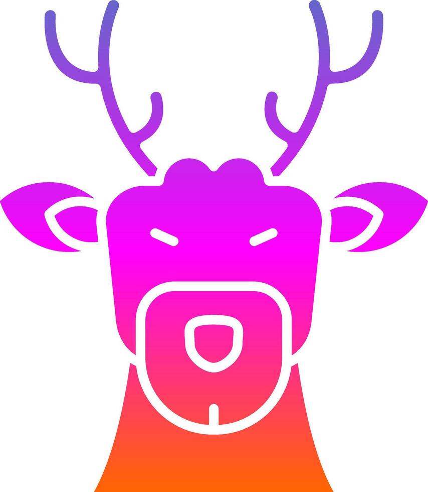 Deer Glyph Gradient Icon vector