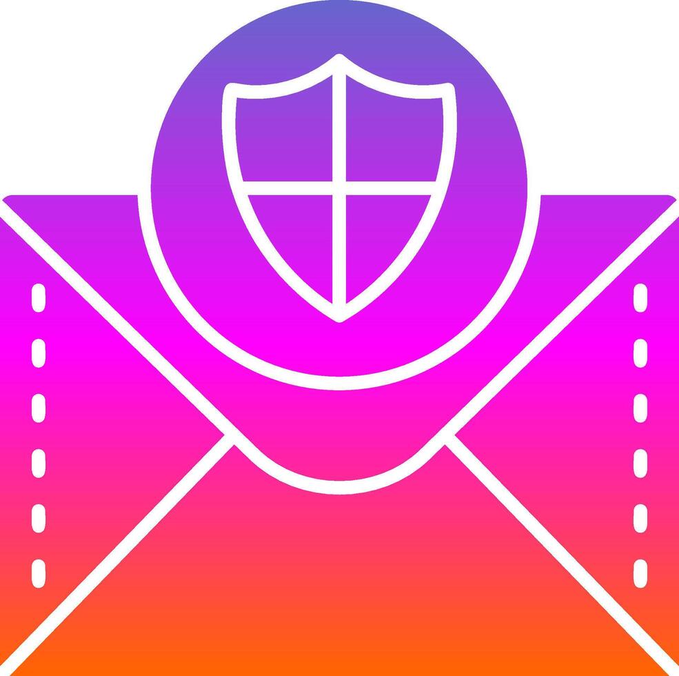 icono de gradiente de glifo de seguridad vector