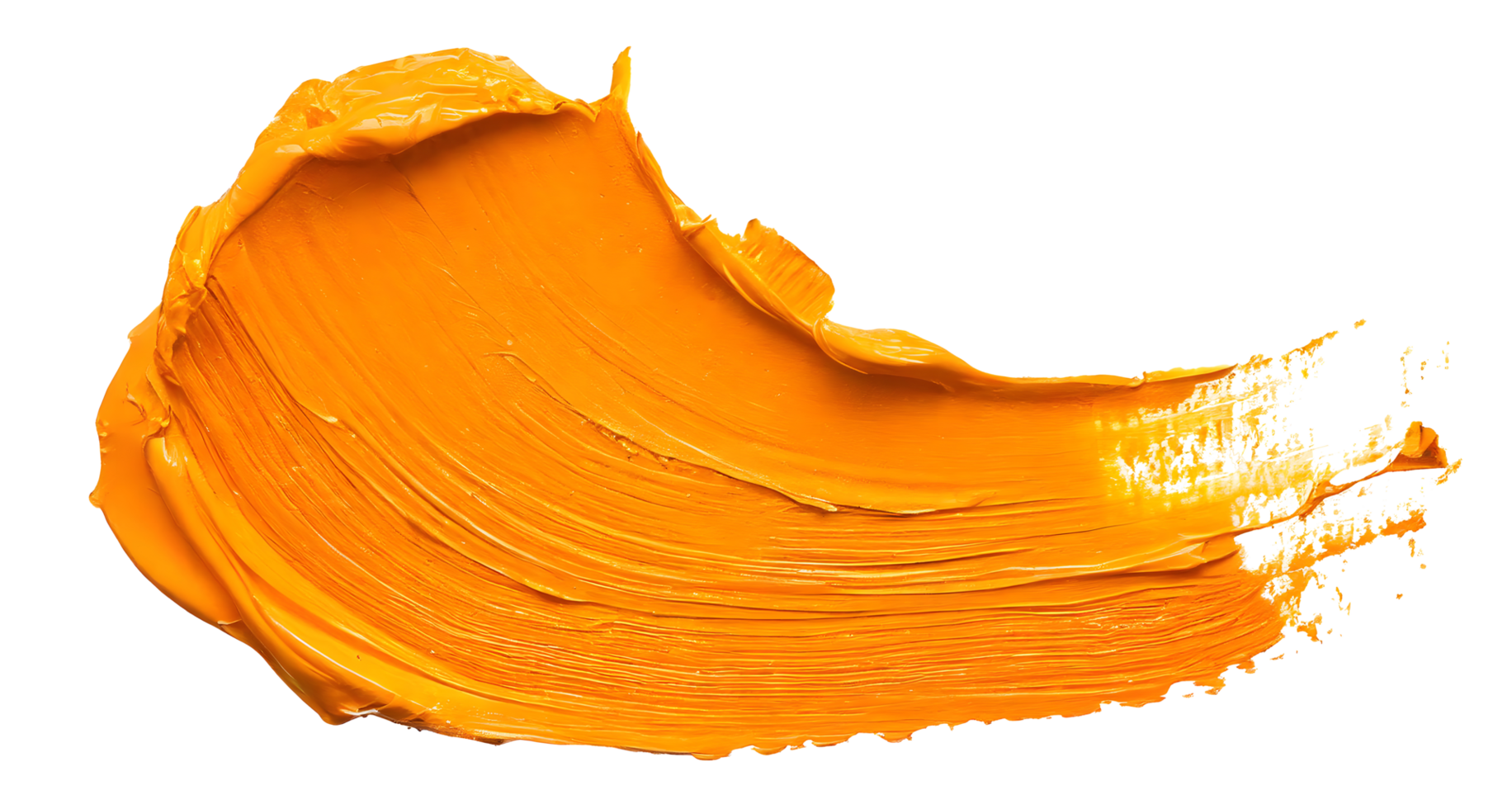 Yellow acrylic paint stroke and splash brush png