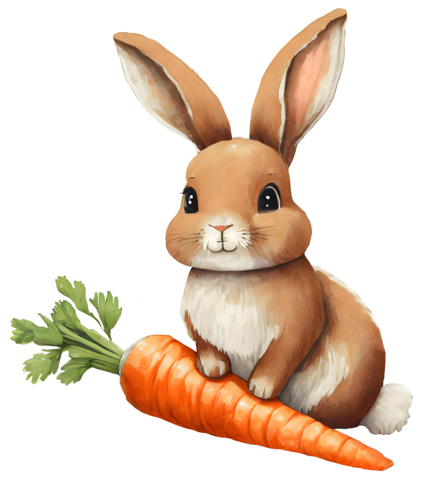 AI generated Watercolor illustration of Easter Day with rabbit, Easter eggs and flowers png