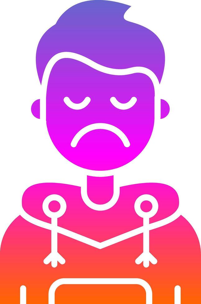 Sad Glyph Gradient Icon vector