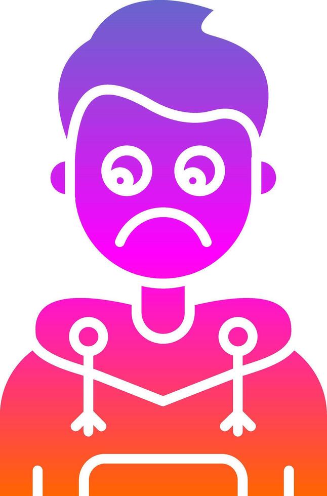 Sad Glyph Gradient Icon vector