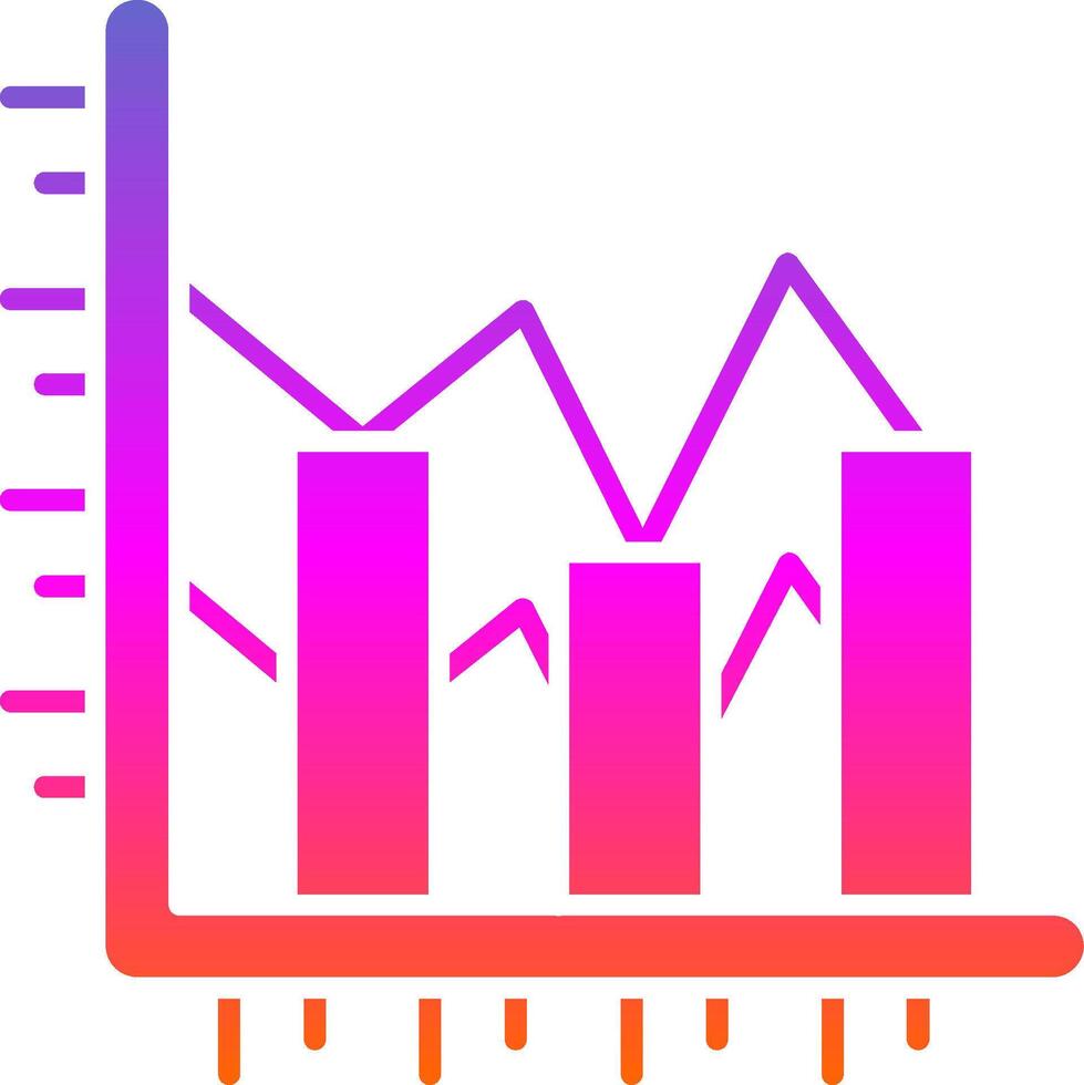 Bar chart Glyph Gradient Icon vector