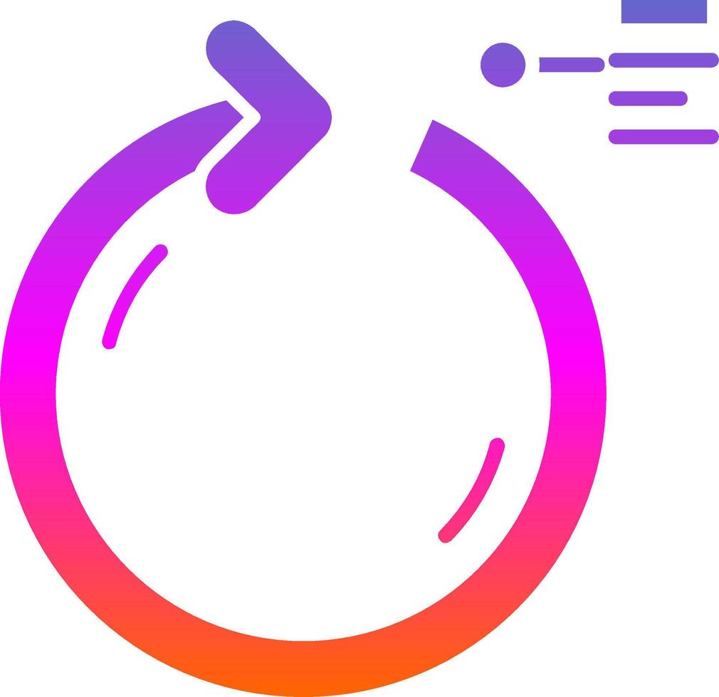 Circular Arrow Glyph Gradient Icon vector