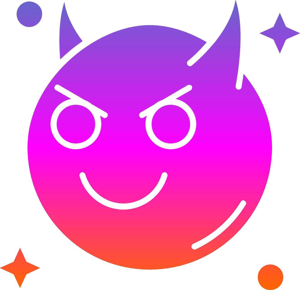 Demon Glyph Gradient Icon vector