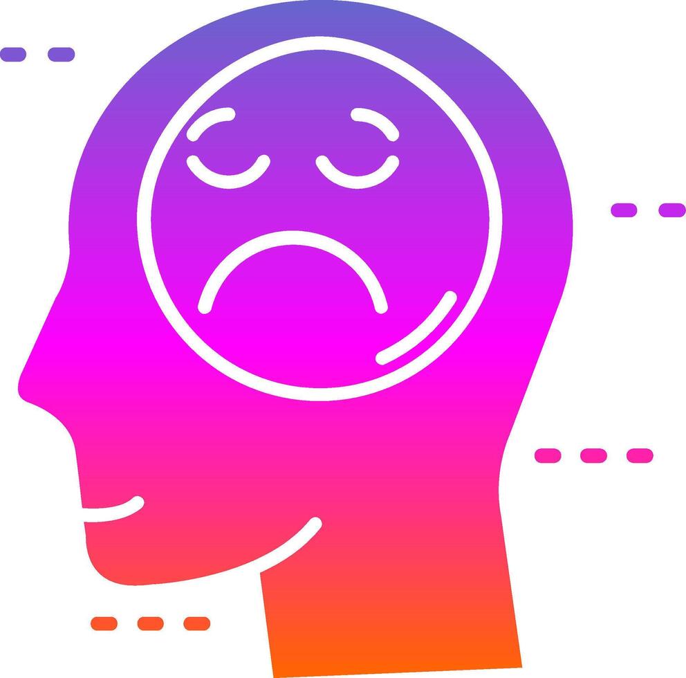 Sadness Glyph Gradient Icon vector