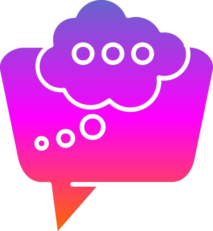 Thinking Glyph Gradient Icon vector