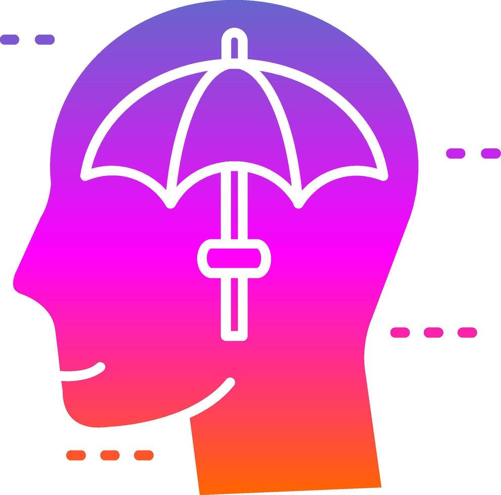 Umbrella Glyph Gradient Icon vector