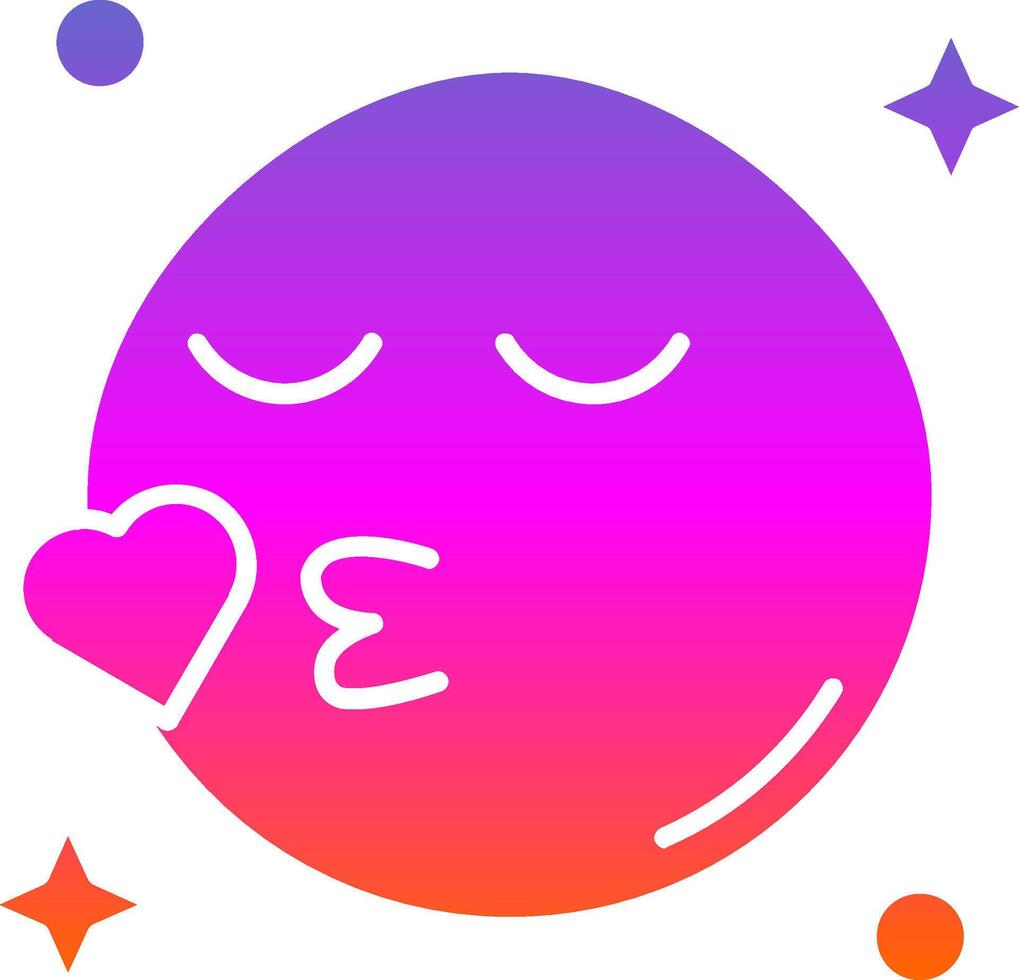Kiss Glyph Gradient Icon vector