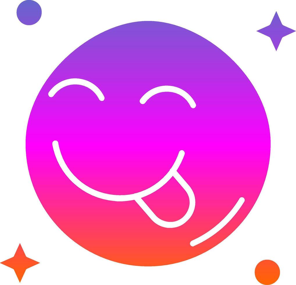 Tongue Glyph Gradient Icon vector