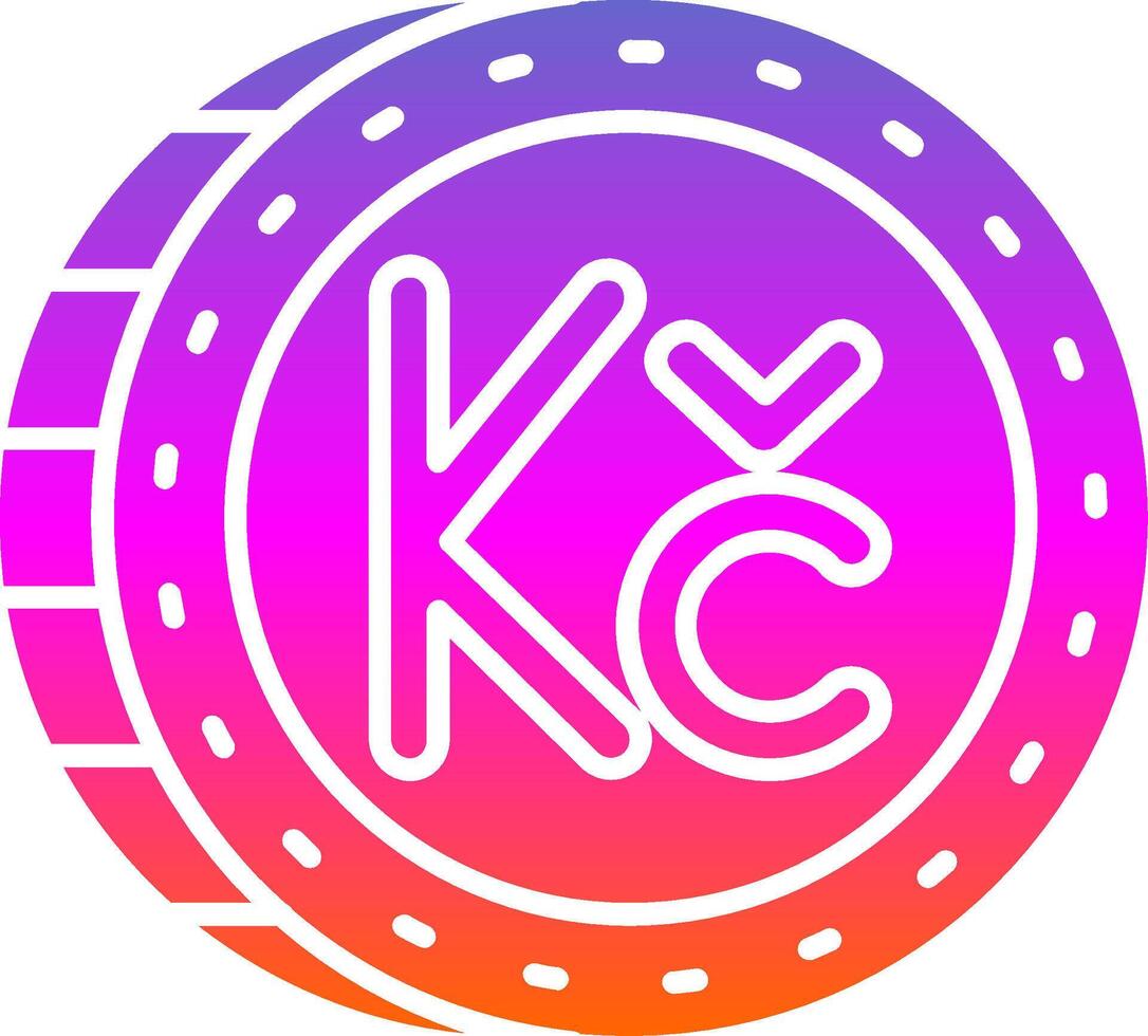 Koruna Glyph Gradient Icon vector