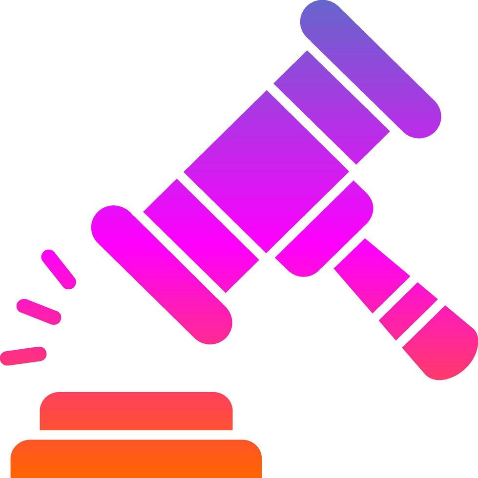 Gavel Glyph Gradient Icon vector
