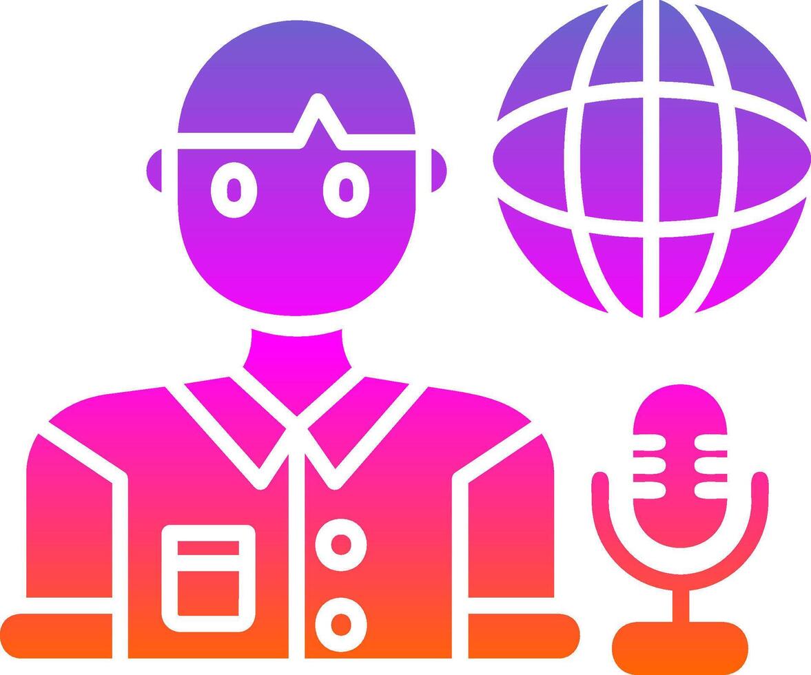 Broadcaster Glyph Gradient Icon vector