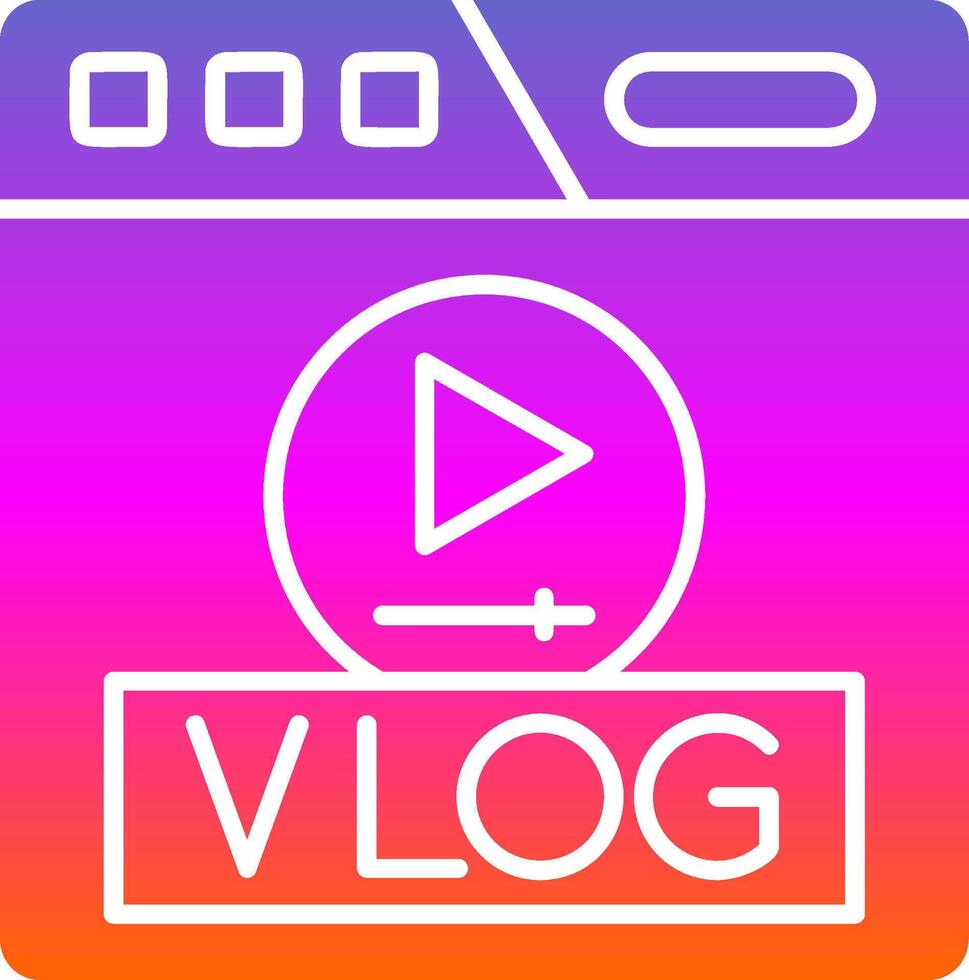 Vlog Glyph Gradient Icon vector