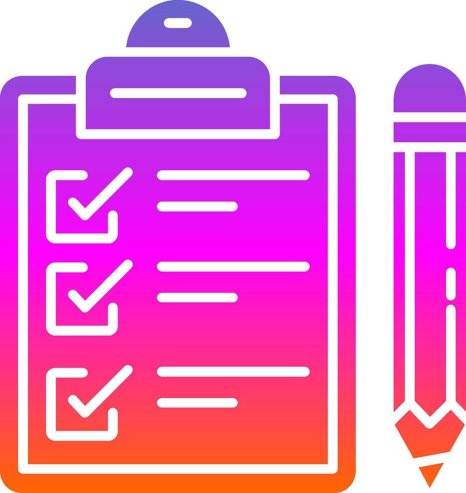Exam Glyph Gradient Icon vector