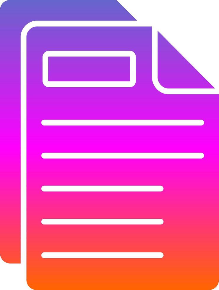 Paper Glyph Gradient Icon vector