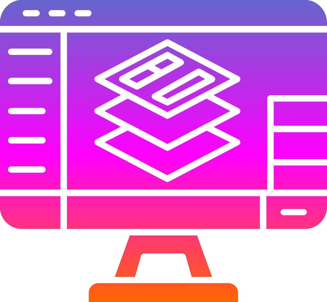 Layers Glyph Gradient Icon vector