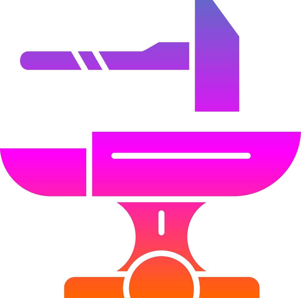 Hammer Glyph Gradient Icon vector