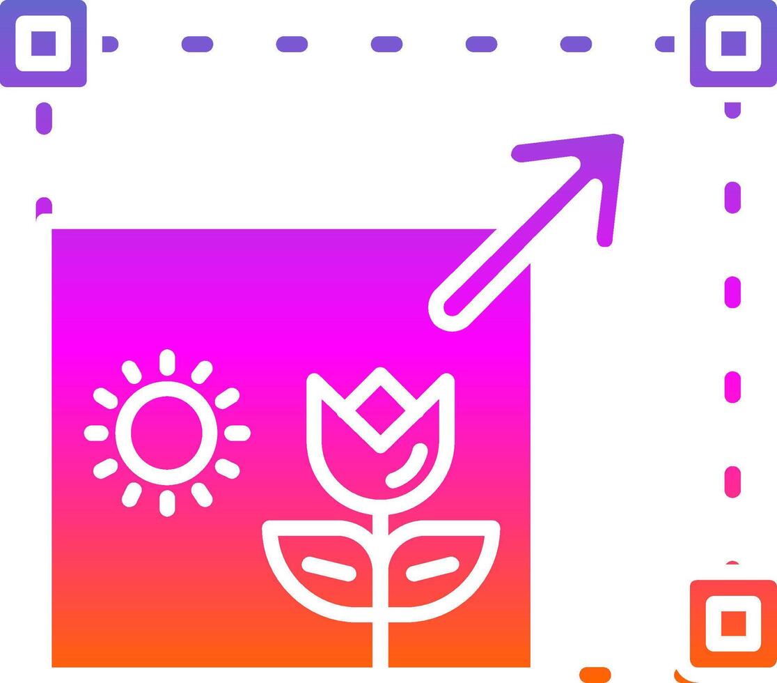 Resizing Glyph Gradient Icon vector