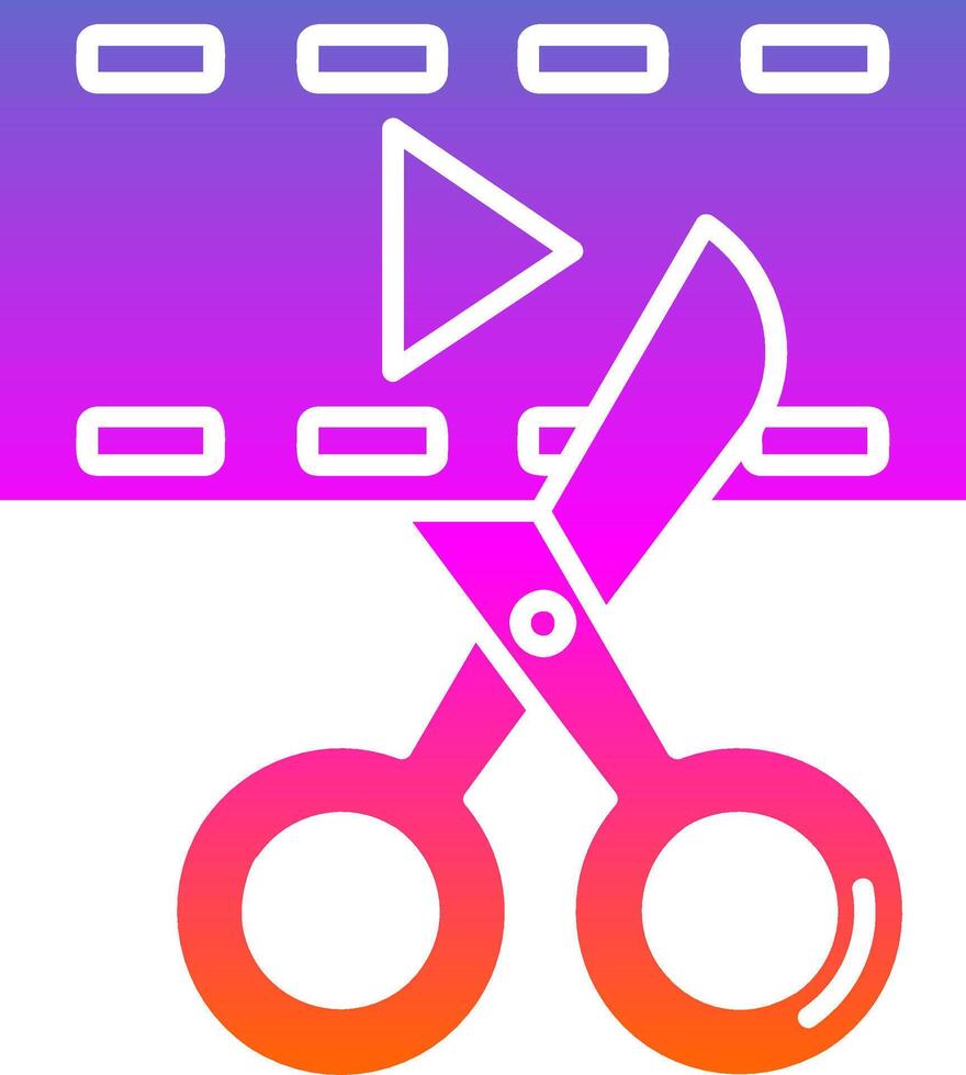 Video editor Glyph Gradient Icon vector