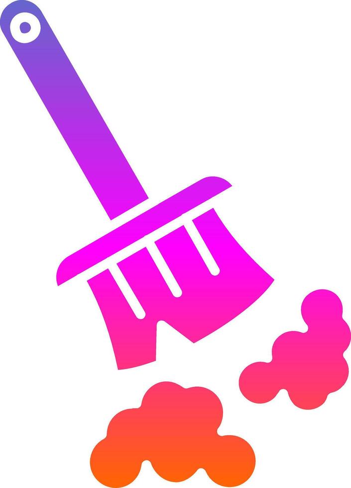 Broom Glyph Gradient Icon vector