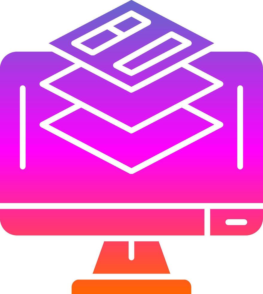 Layer Glyph Gradient Icon vector