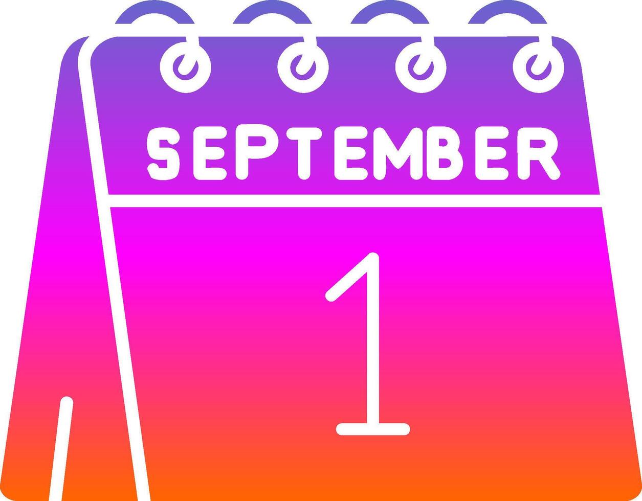 1st of September Glyph Gradient Icon vector
