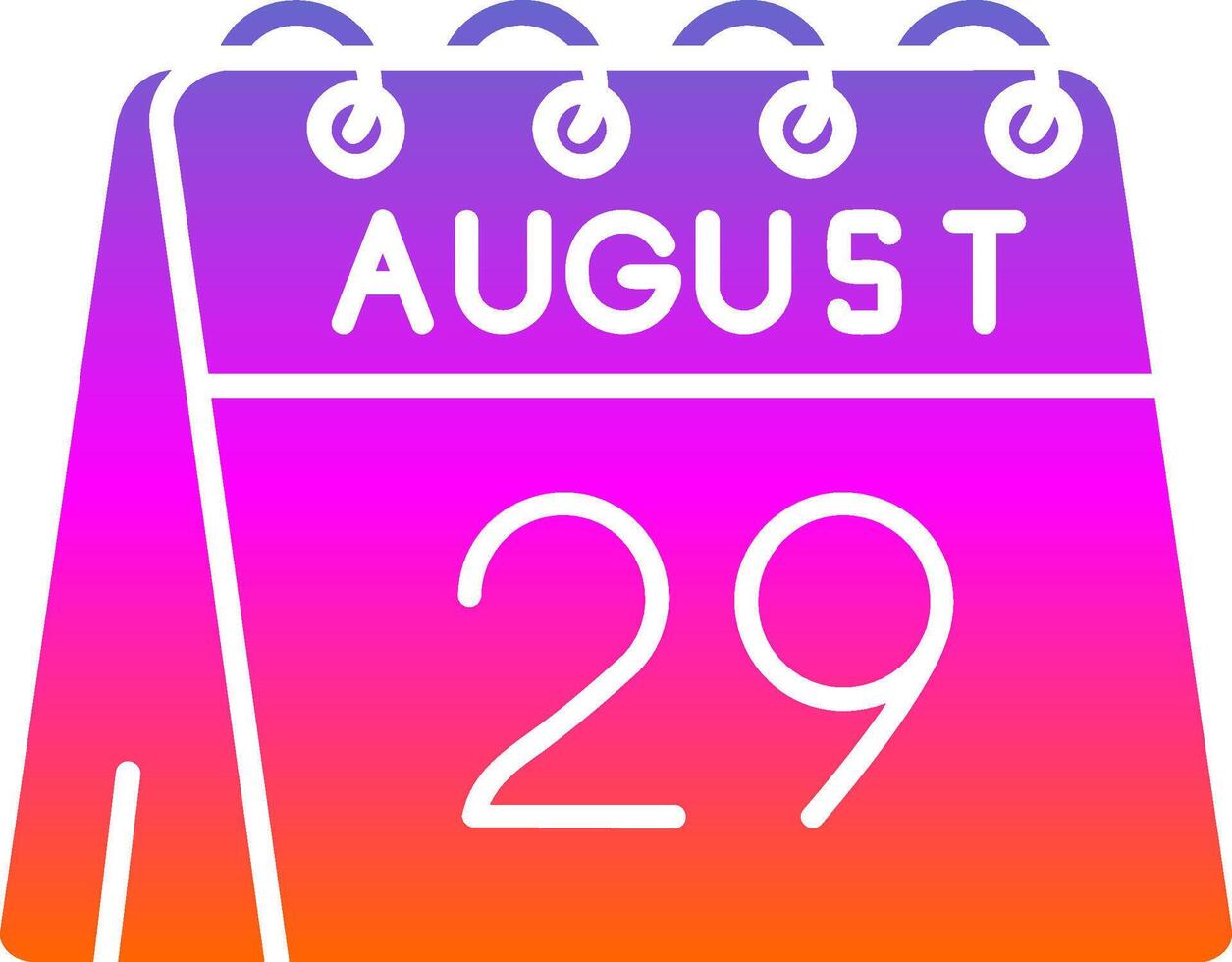 29th of August Glyph Gradient Icon vector