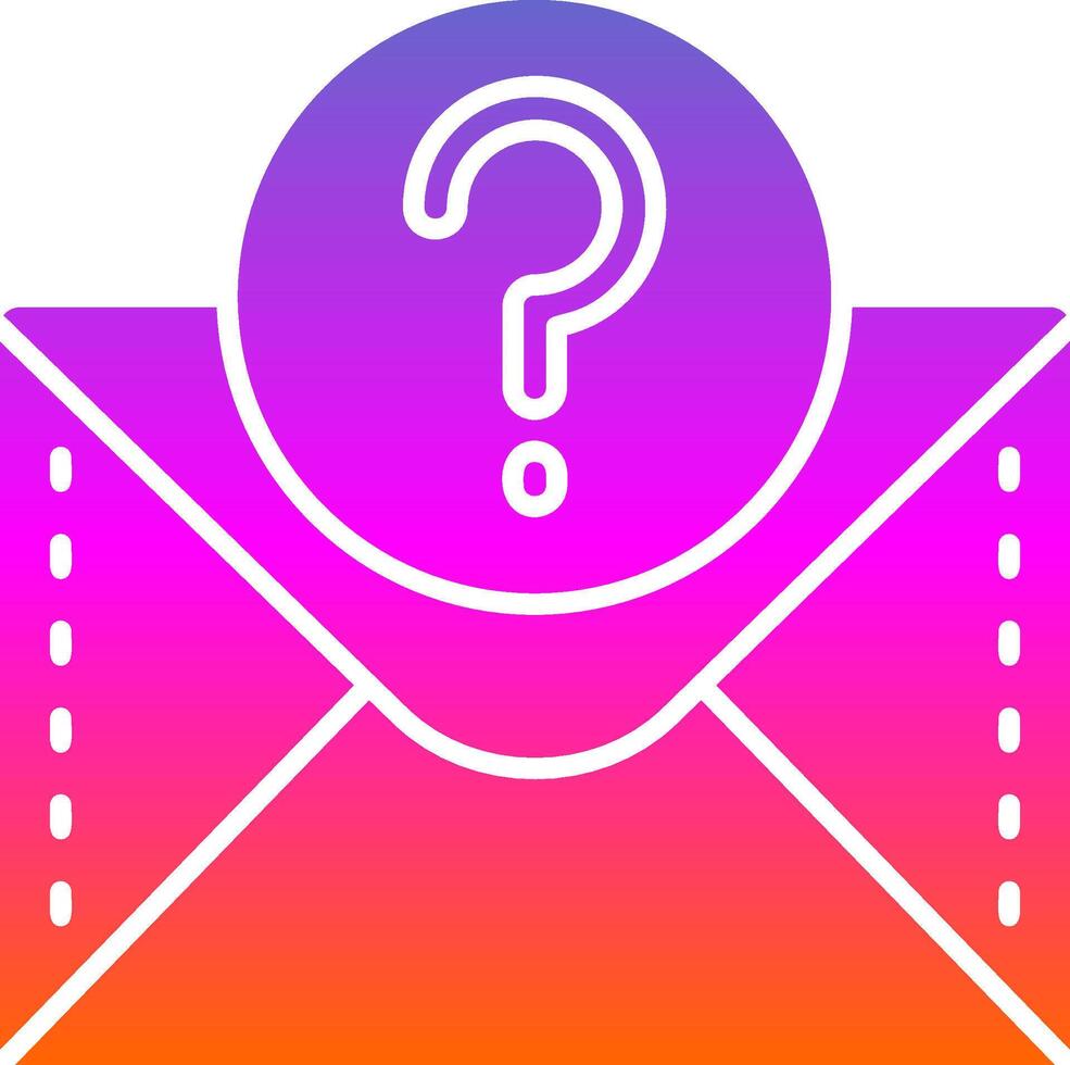 Question mark Glyph Gradient Icon vector