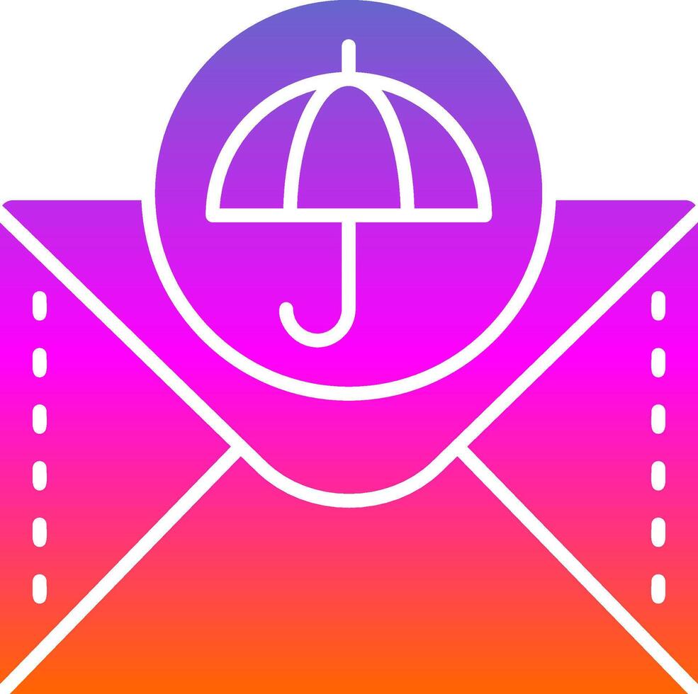 Umbrella Glyph Gradient Icon vector