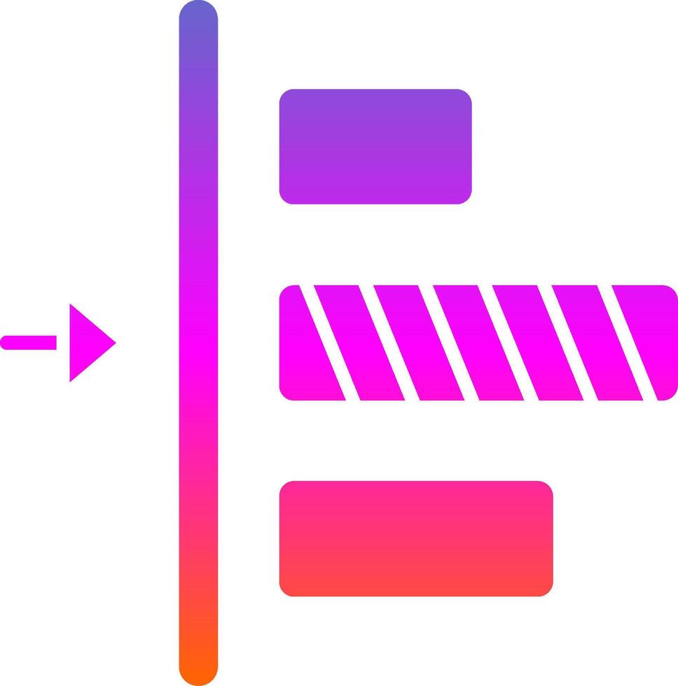 Left alignment Glyph Gradient Icon vector