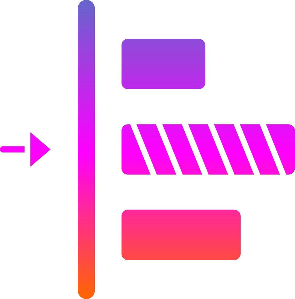 izquierda alineación glifo degradado icono vector