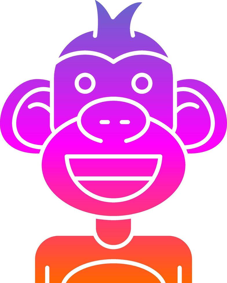 Smile Glyph Gradient Icon vector