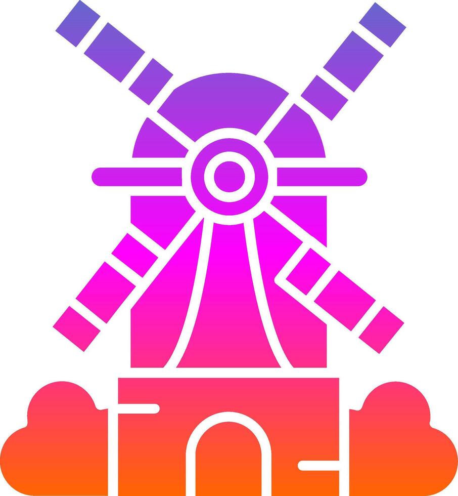 Windmill Glyph Gradient Icon vector