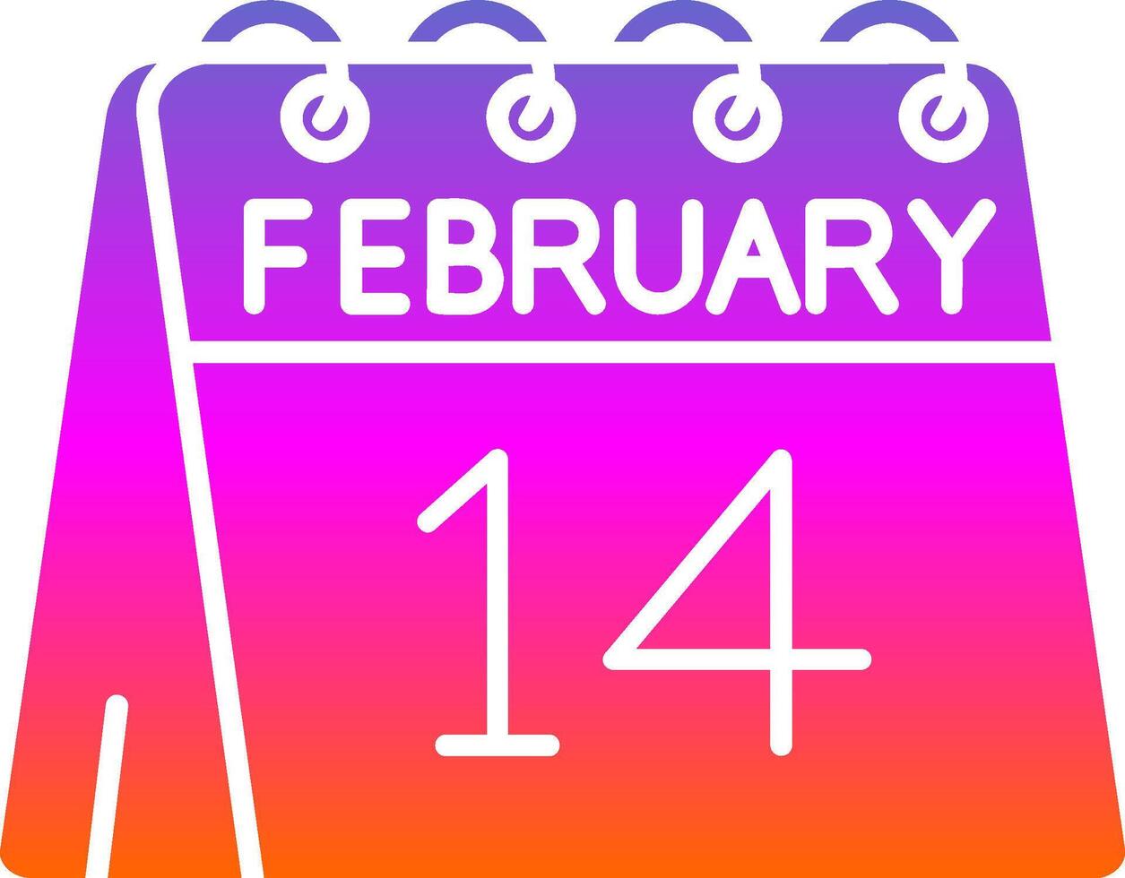 14th of February Glyph Gradient Icon vector
