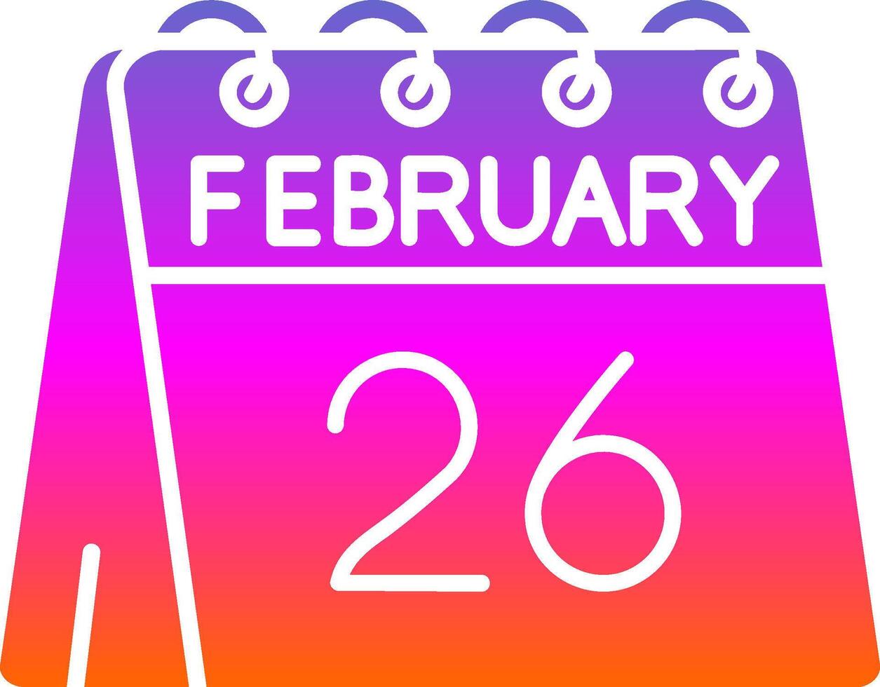26th of February Glyph Gradient Icon vector