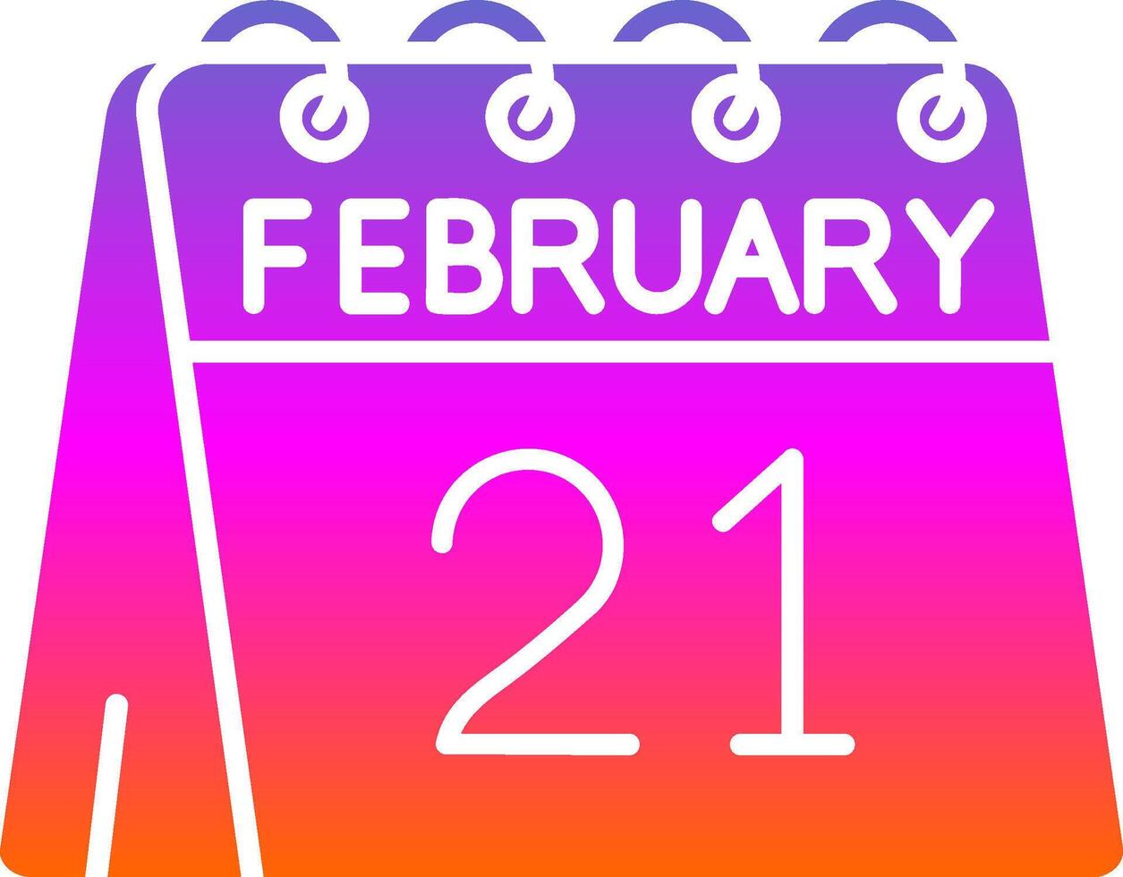 21st of February Glyph Gradient Icon vector